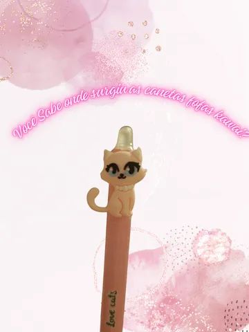 Caneta em gel Love Cats Rosa - Foto 2