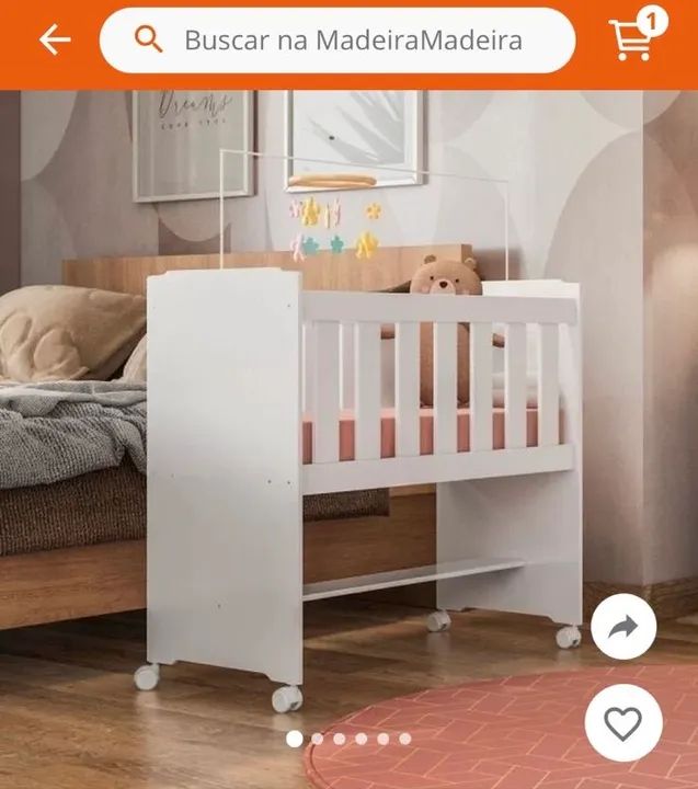 Berço de Bebê - Novo e Com Rodinhas