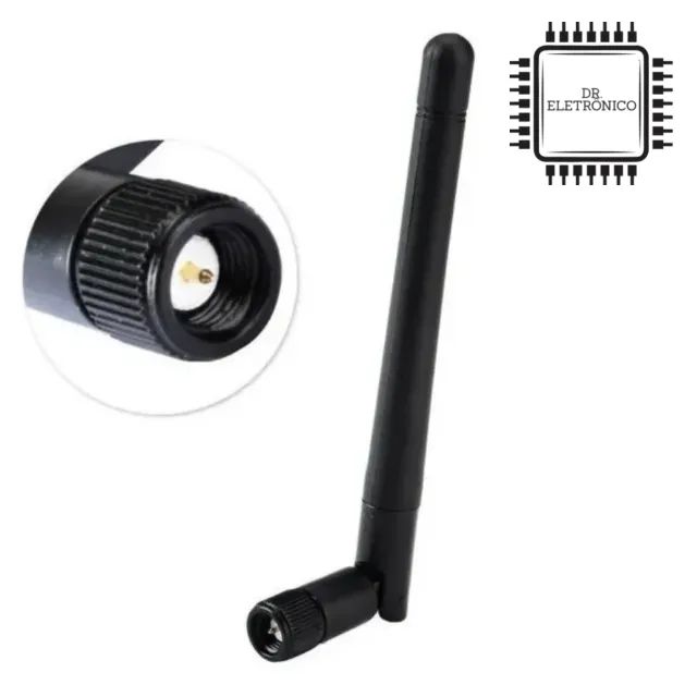 Antena Wifi 3dBi 2.4GHz com Conector Sma Macho