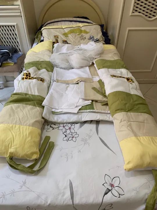Kit completo de enxoval para berço infantil 