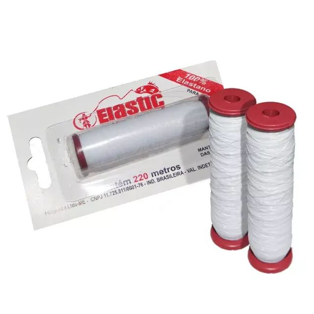 6 Linha Elástico Elastano Elastricot Fixar Amarrar Prender Isca Para Pesca com 110m - Foto 3