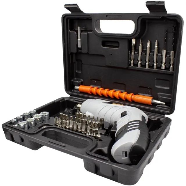 Parafusadeira Elétrica A Bateria Furadeira Sem Fio 45 Pçs Com Maleta - Knup AA038 - Foto 2