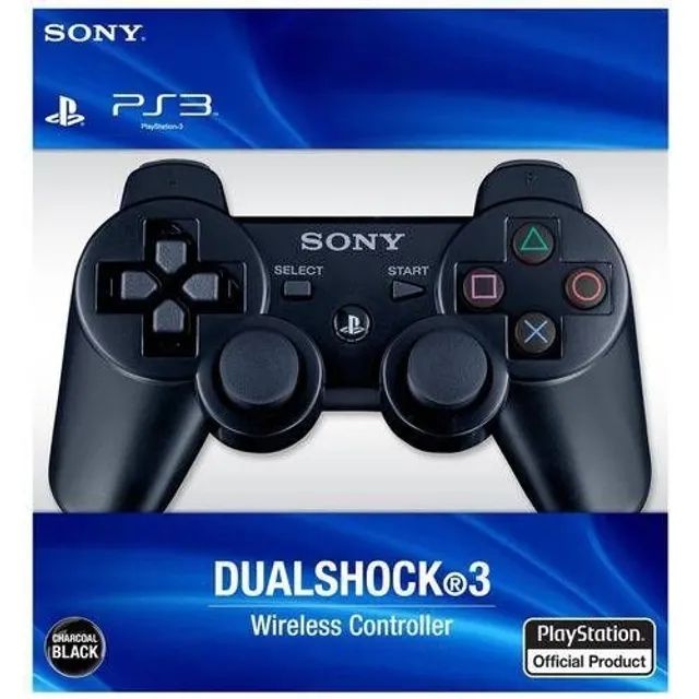 Controle Joystick Ps3 Black + Cabo Carregador