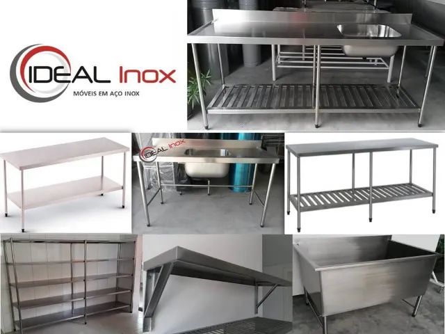 Pias e mesas em inox para cozinha industrial - diversos modelos  - Foto 2