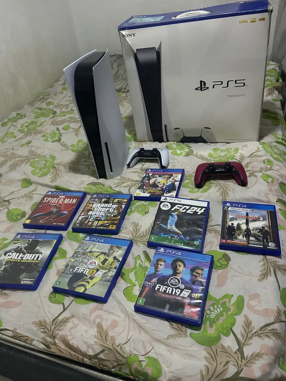 PS5 + 2 controles + 8 jogos | Perfeito estado