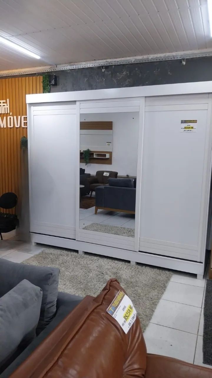 12X SEM JUROS - ROUPEIRO CASAL 3 PORTAS COM ESPELHO | 2,70M | NOVO