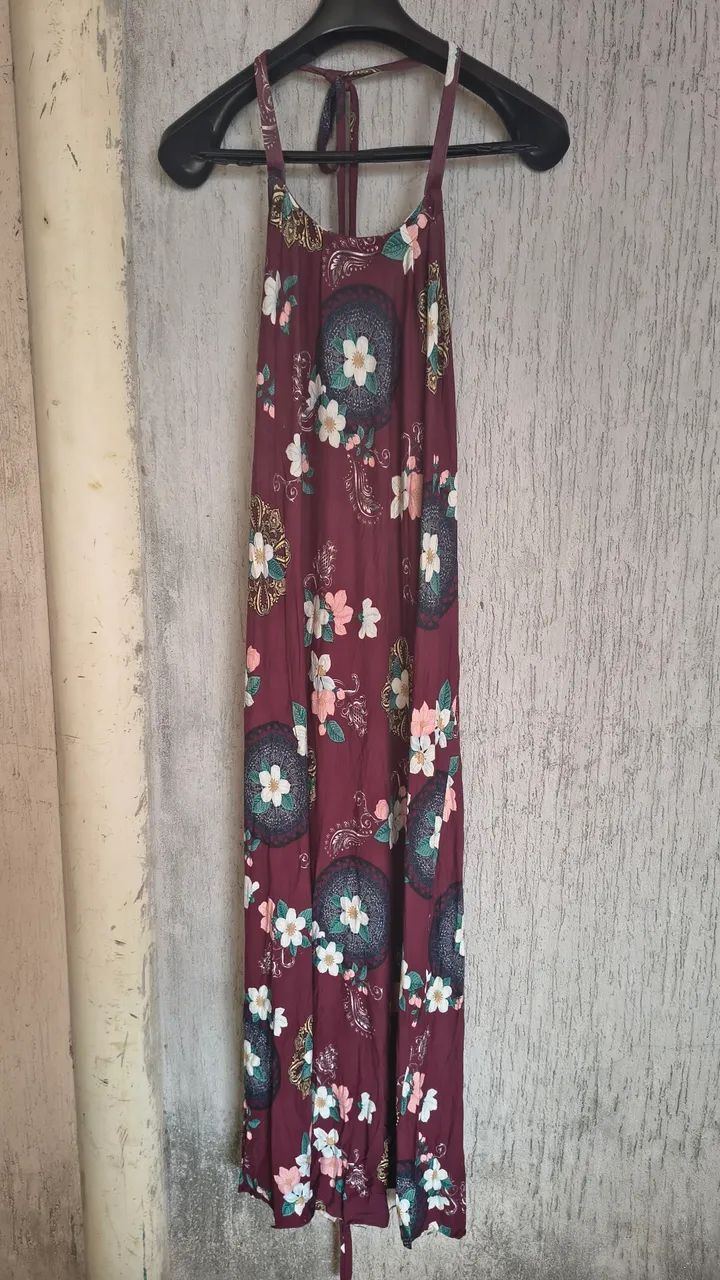 Vestido Longo Floral Vinho - Foto 3