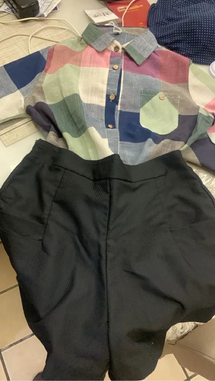 Linda camisa xadrez diferente moderno - Foto 3