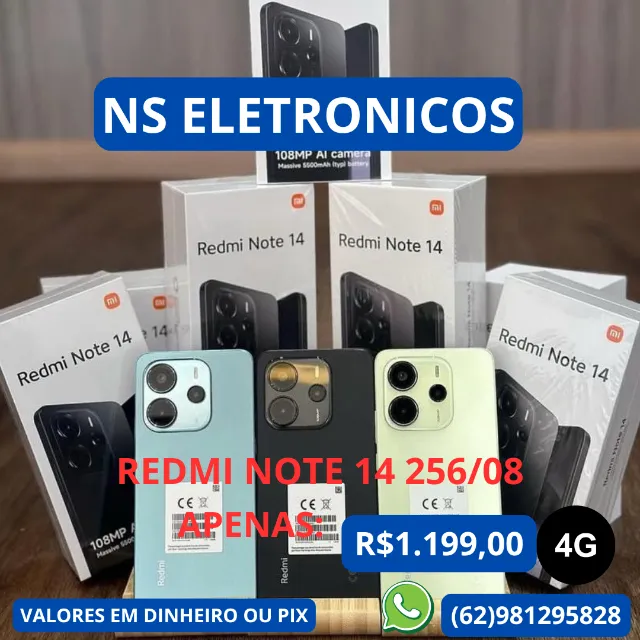 ***Redmi Note 14 (4G) 256GB+08GB RAM Lacrado Global Entregamos Gratis