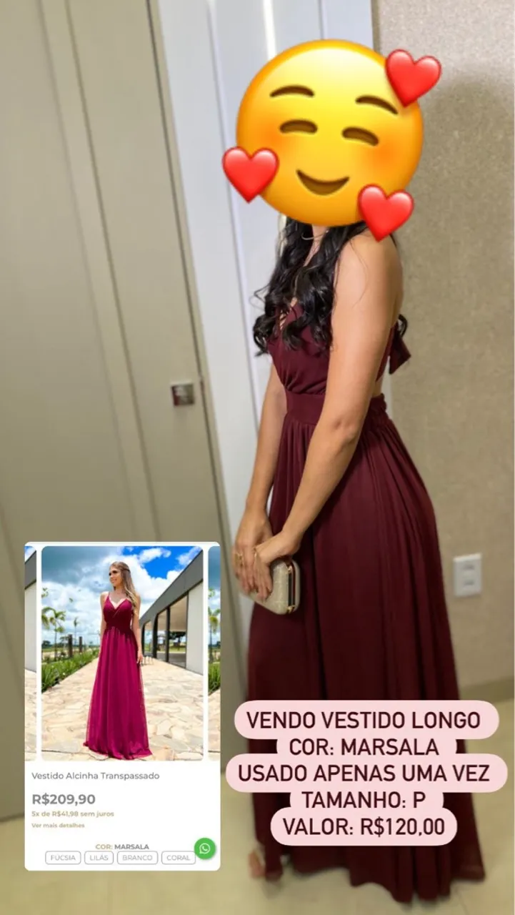 Vestido Longo Marsala