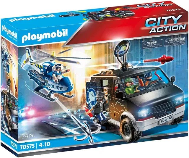 Helicóptero Van Furgão Perseguição Policial Playmobil 70575