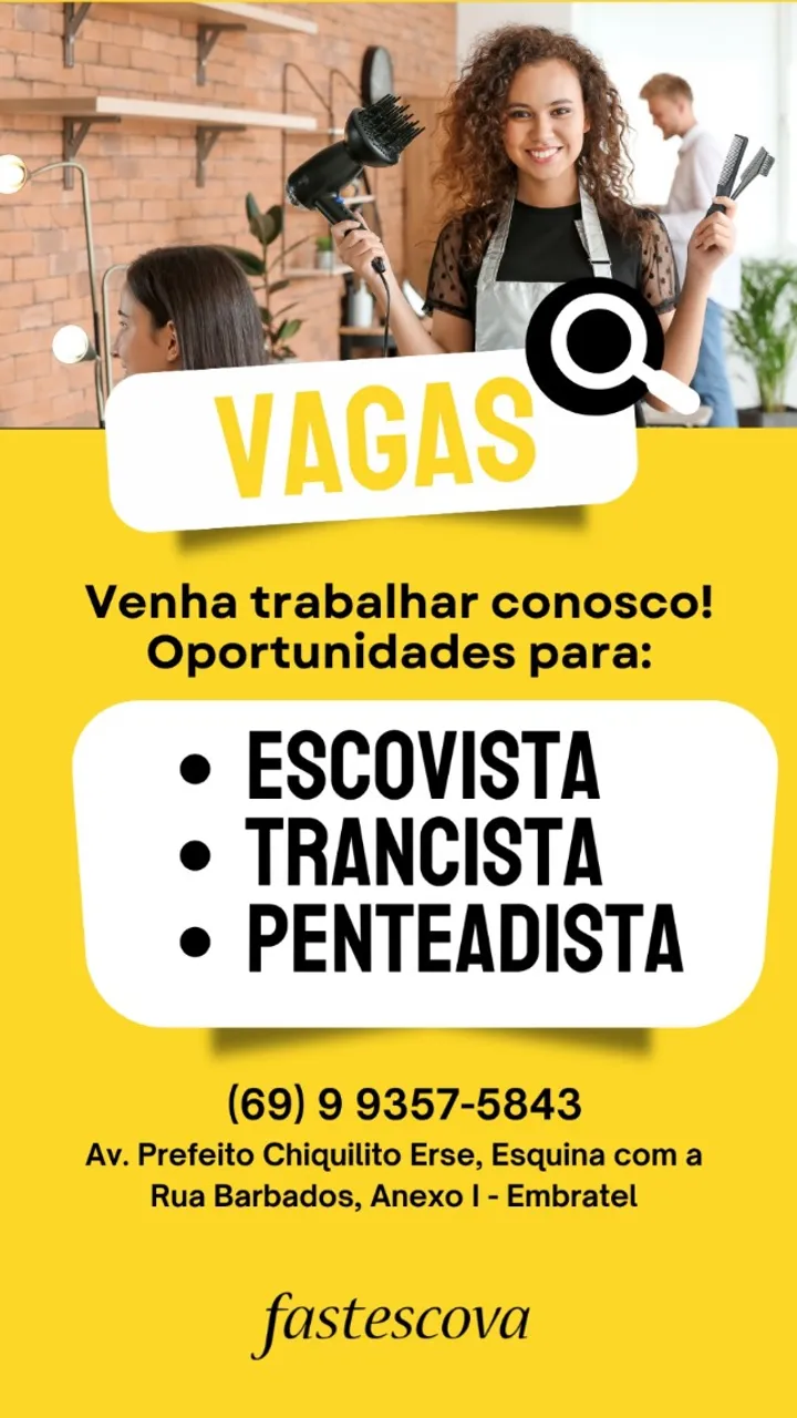 VAGA CABELEREIRO/ ESCOVISTA