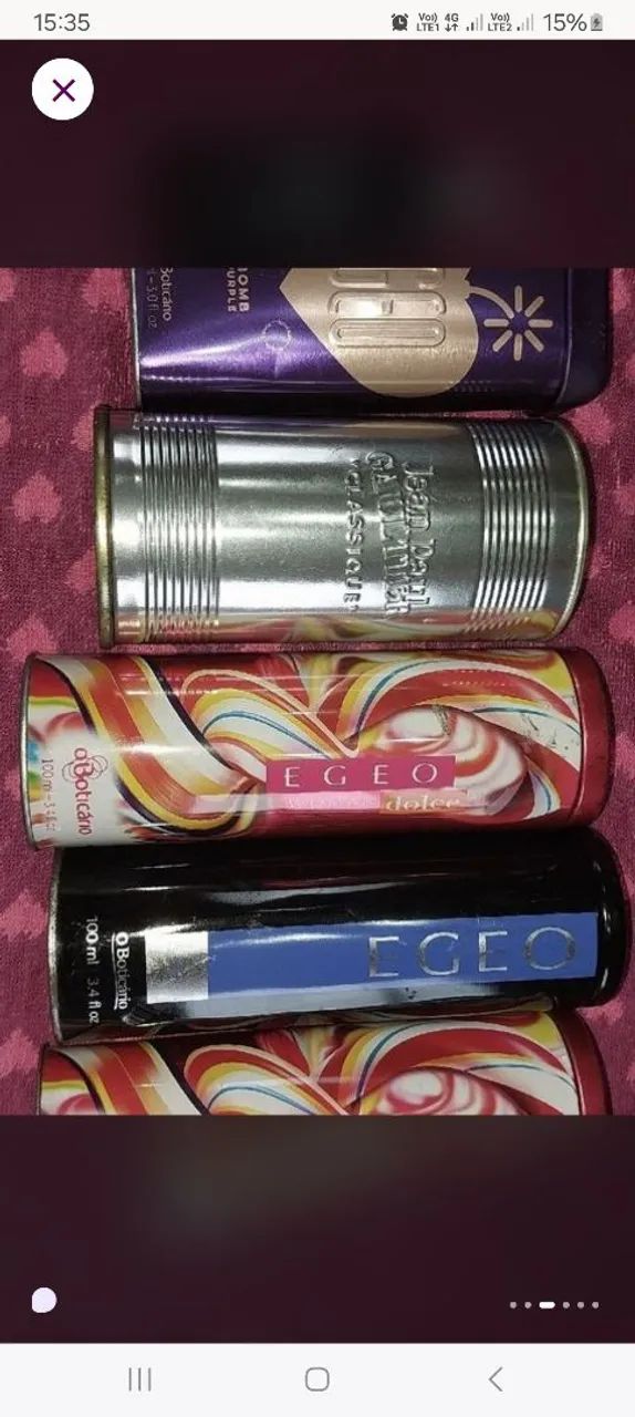 Latas vazia de perfumes egeo e Jean pal  - Foto 3