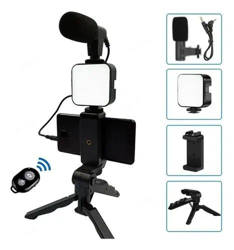 Suporte Kit de gravação 5 em 1 com microfone e controle bluetooth  - Foto 2