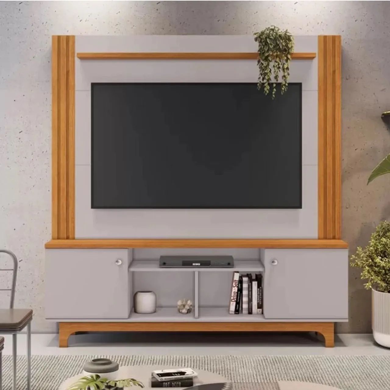 Home Bálsamo Com Detalhe Ripado Larg. 1.50m Cinamomo/Off White rf765