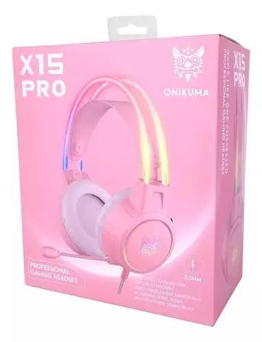 Headset Gamer Onkuma X15 Pro - Pink - Com Microfone - Foto 2
