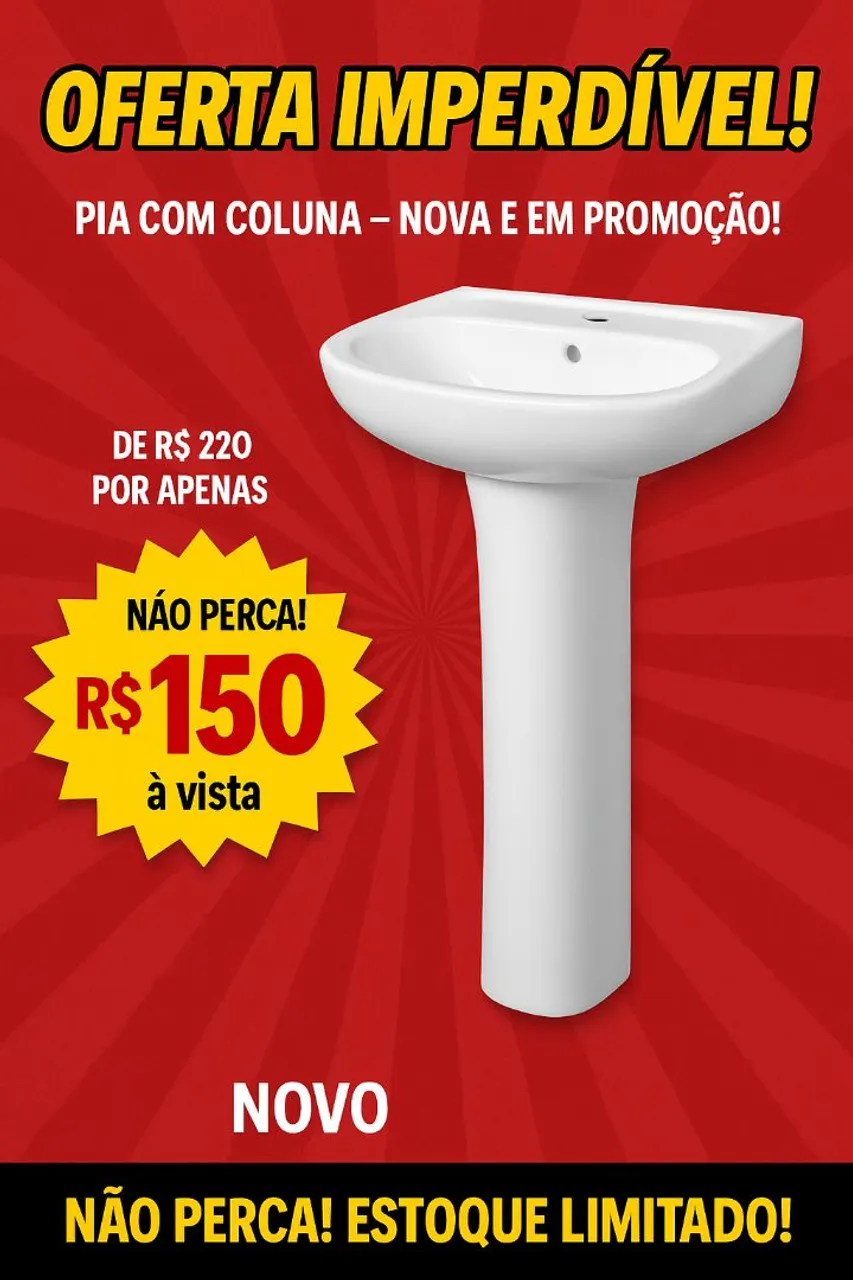 Pia com coluna