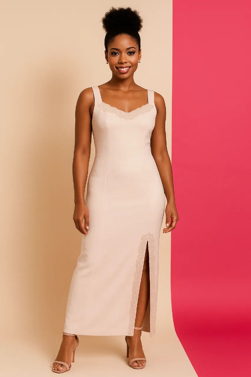 VESTIDO SOCIAL LONGO EM CREPE