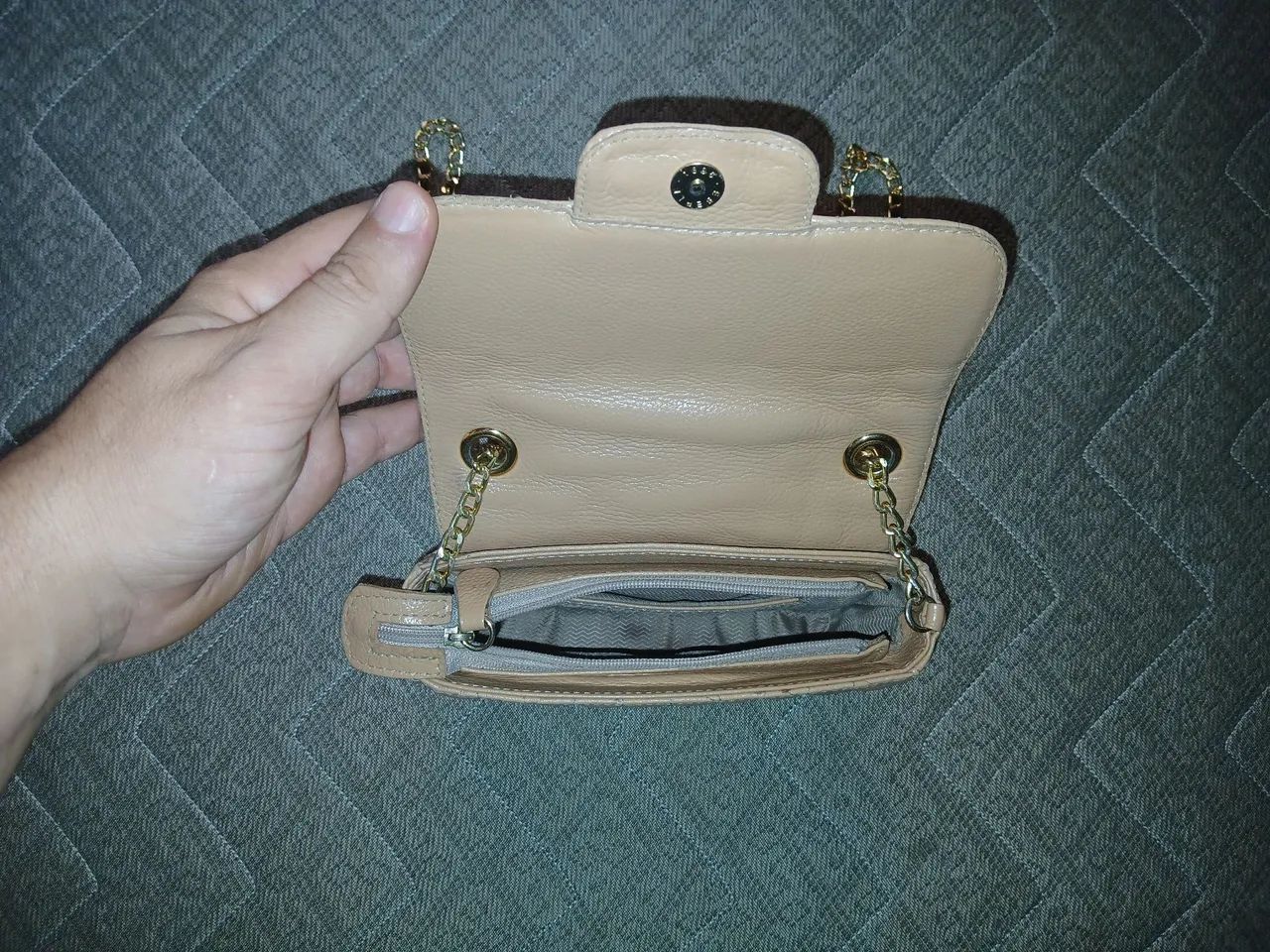Bolsa de ombro couro constance bege - Foto 2