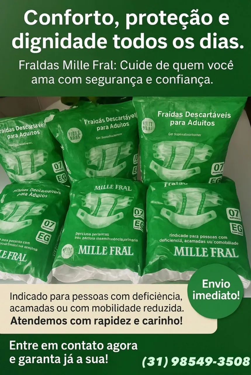 Fraldas Geriátricas Mille Fral - Superabsorventes - Foto 5