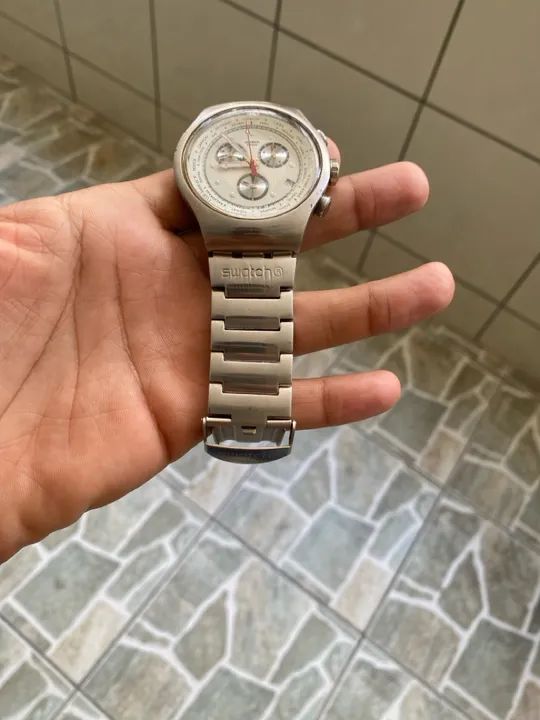  Swatch série prata cara branca 1300 - Foto 3
