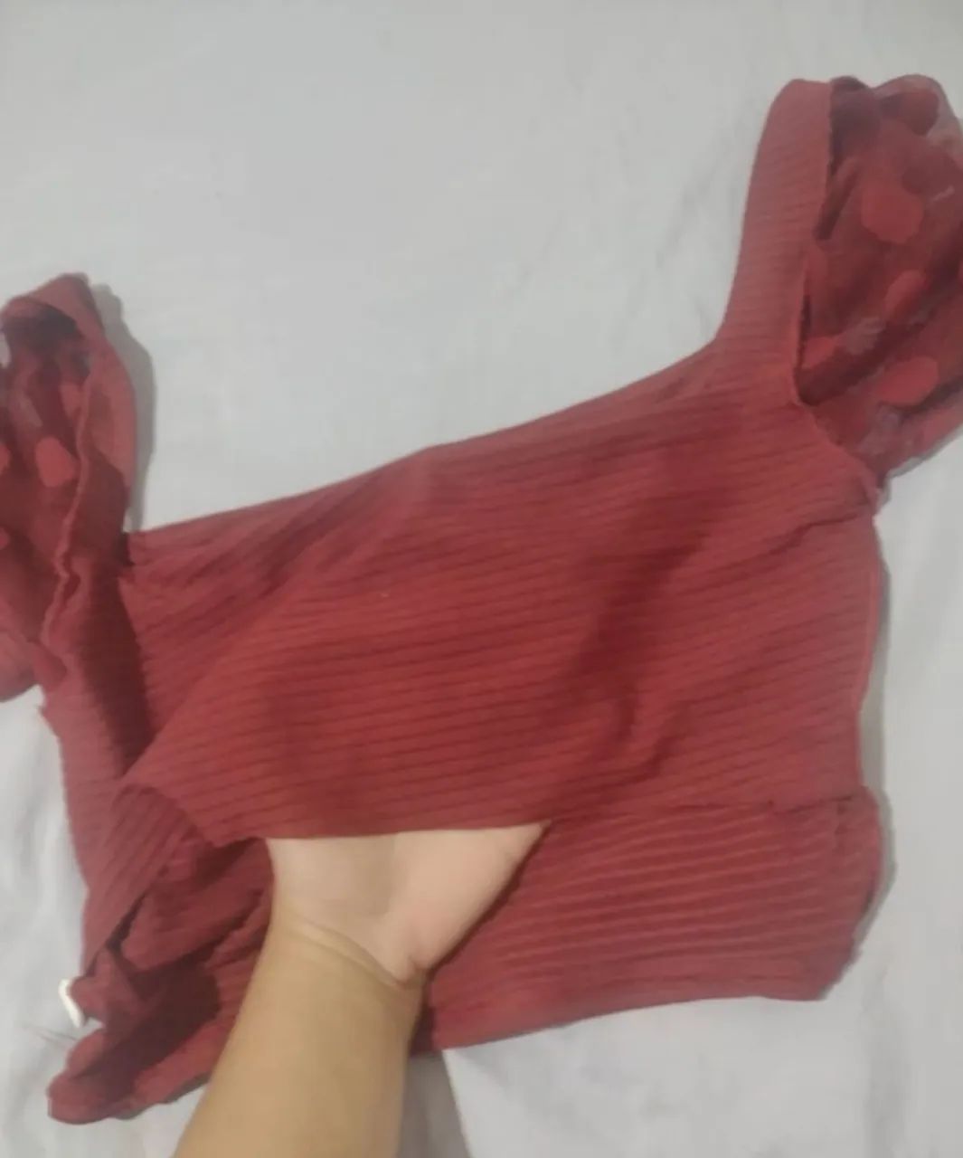 Cropped vermelho com manga - Foto 2