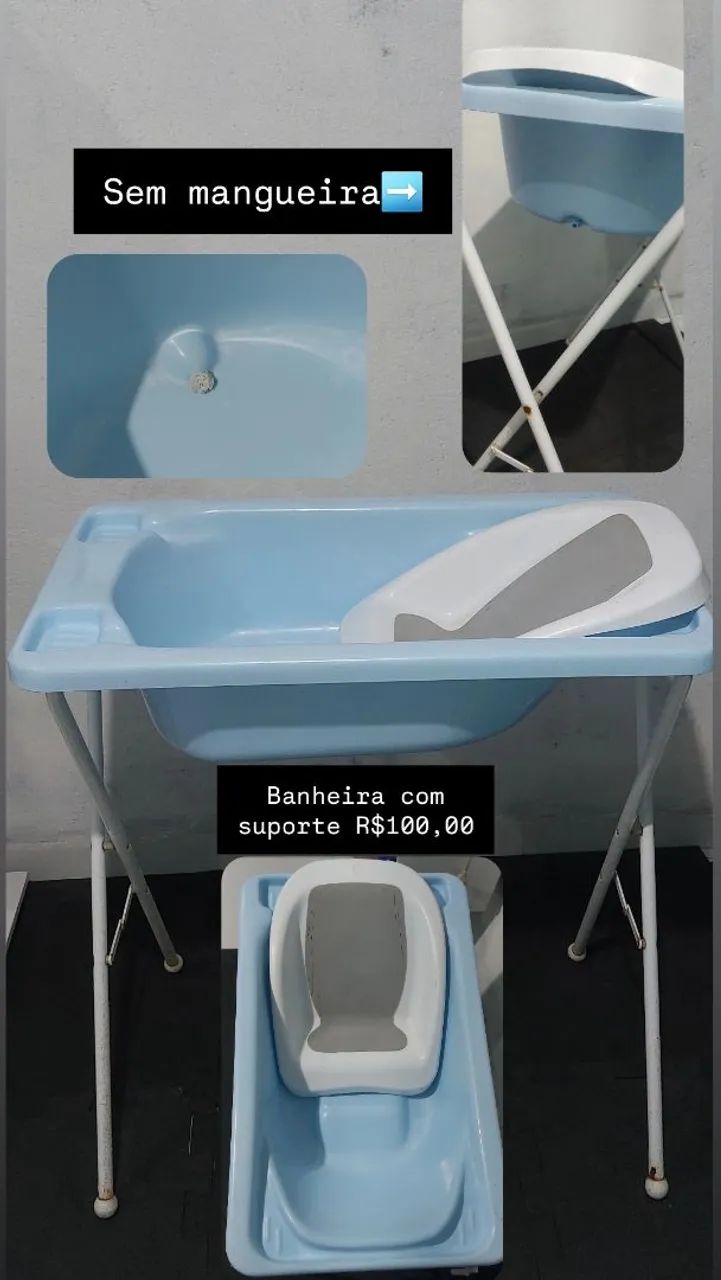 Banheira com suporte para bebê