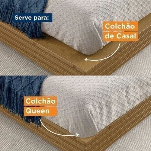 Cama Casal/Queen com Cabeceira e Mesa de Apoio flutuante  - Foto 2