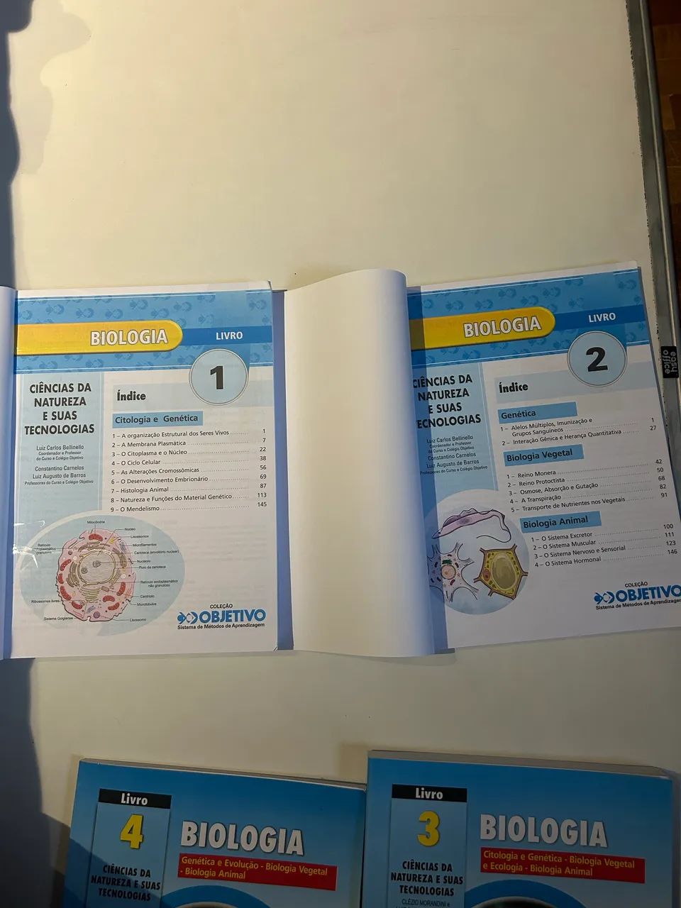 4/4 livros de biologia coleção objetivo sem rasuras