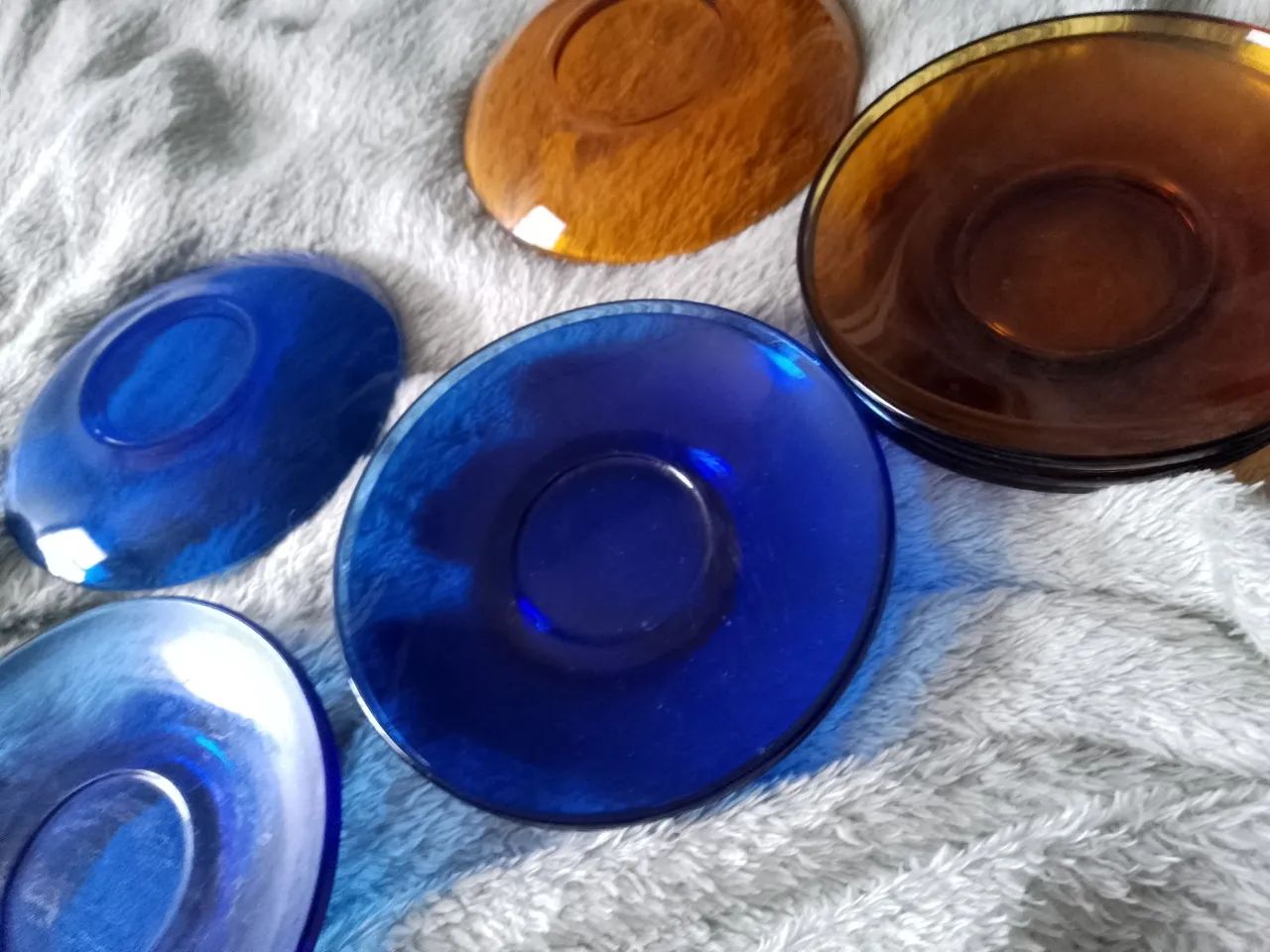 Conjunto de pires de vidro vintage com 8 unid - Foto 3