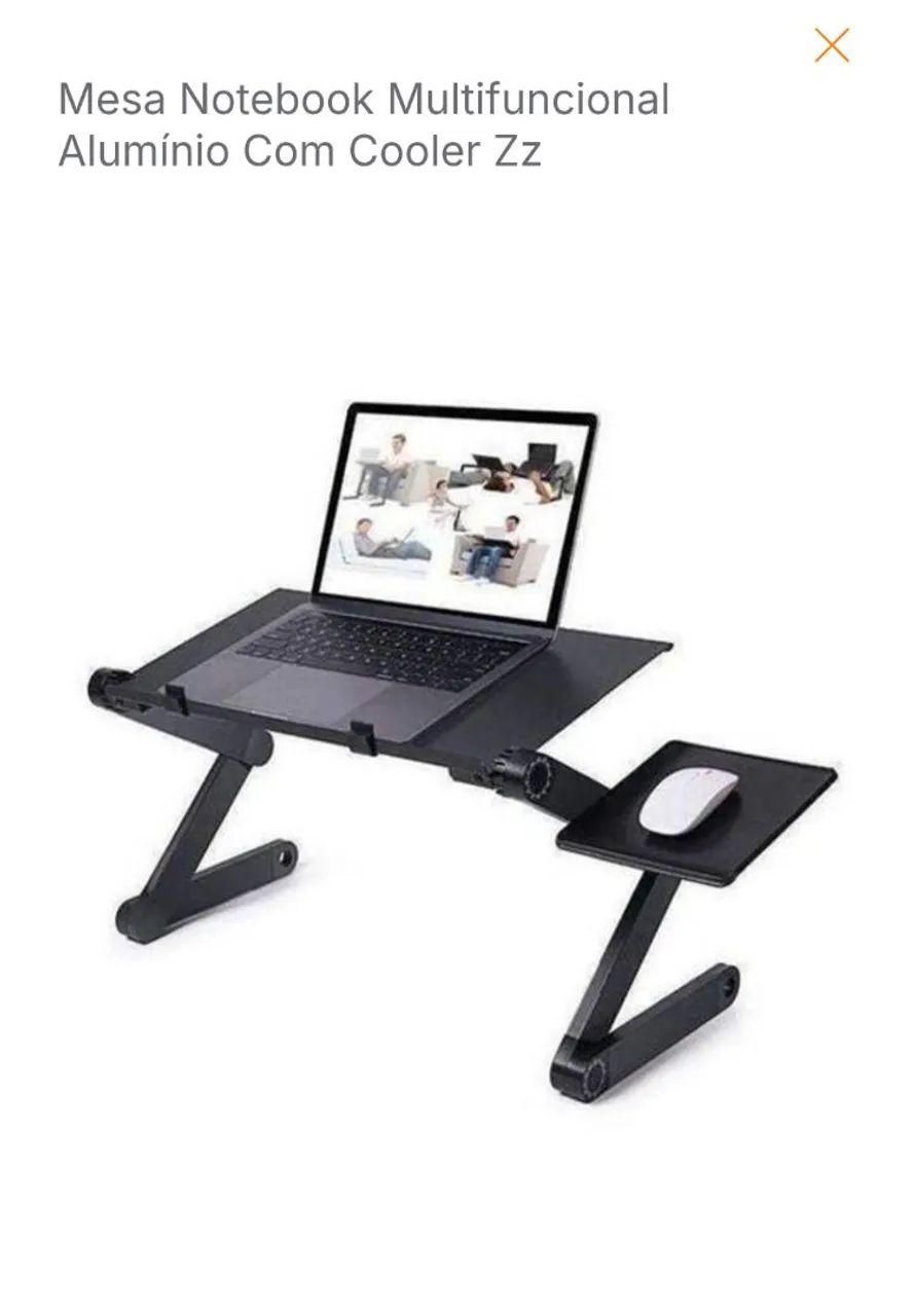 Mesa Notebook Multifuncional Alumínio Com Cooler