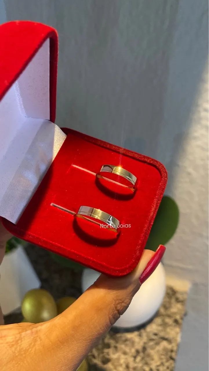 Par de Alianças, Ouro 18K, Modelo de 3 mm