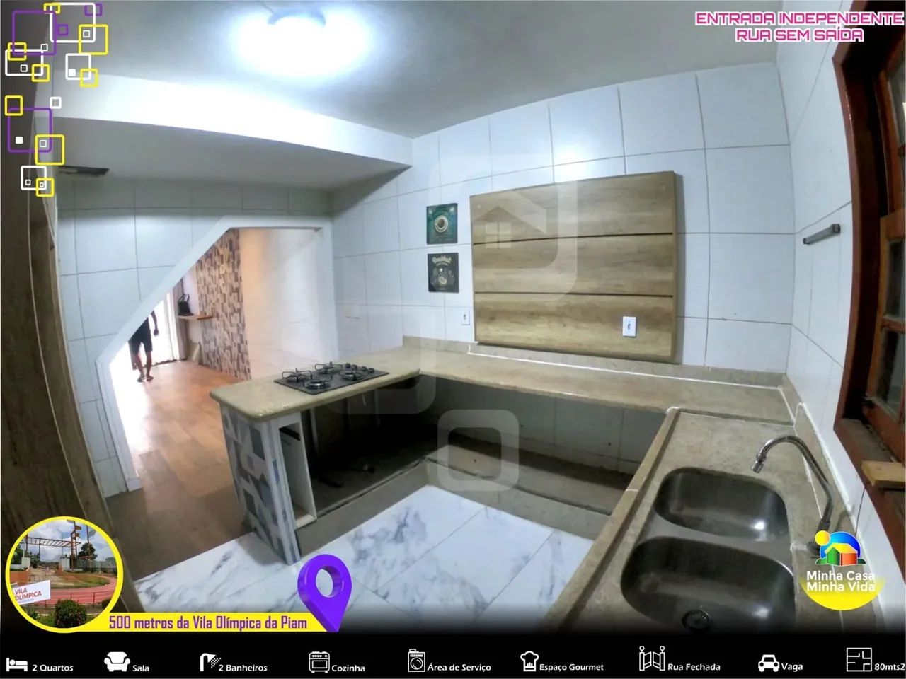 Linda Casa - 2 Quartos com fino acabamento e espaço gourmet. Próximo a Vila Olímpica. - Foto 5