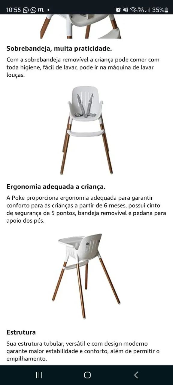 Cadeira de Alimentação Burigotto NOVA - Foto 2