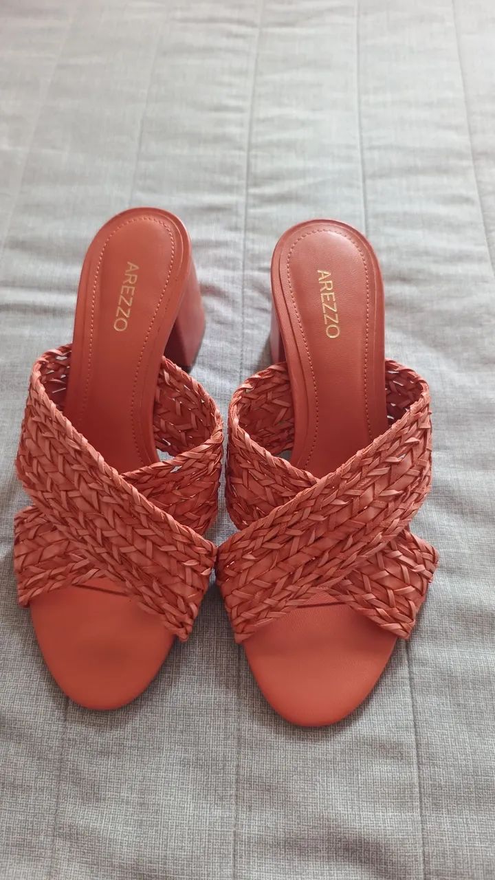 Sandália Arezzo Laranja Trançada - Foto 3