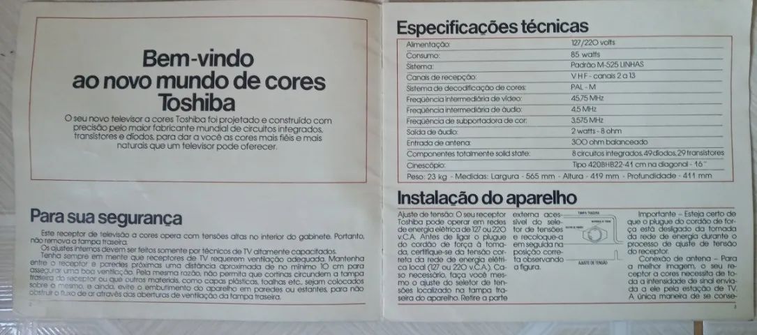 Manual de Instruções - TV TOSHIBA TS-161 ET - Foto 3