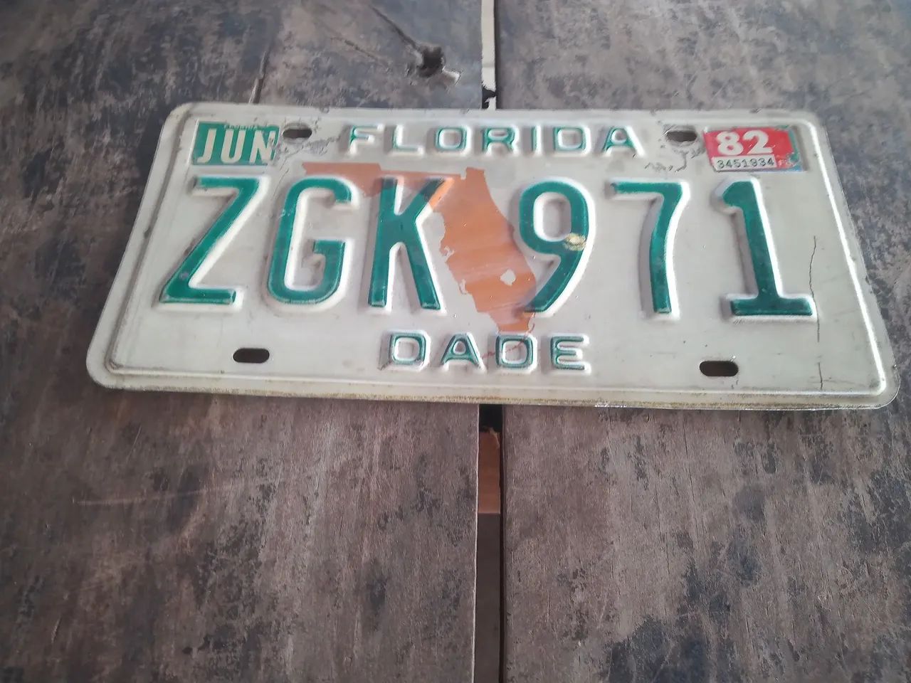 Placa florida original antiga 