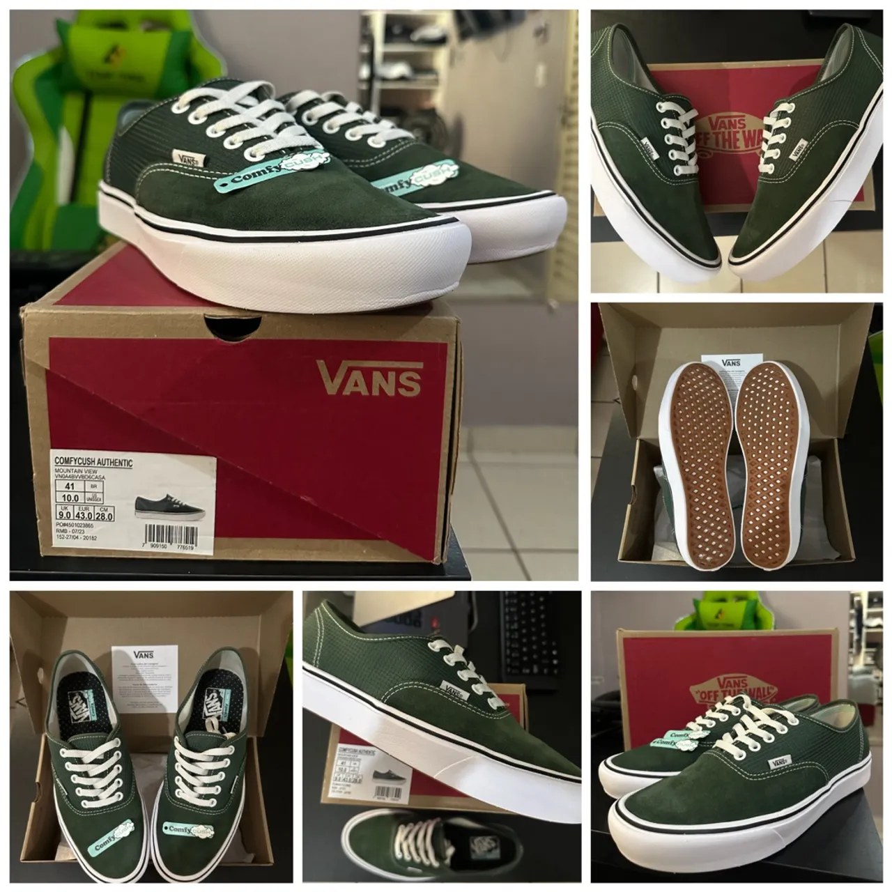 Vans ComfyCush Authentic - Verde - Tamanho 41