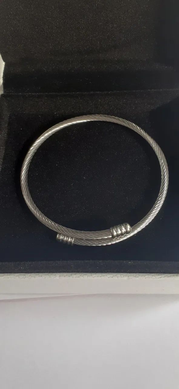 Pulseira em aço prata nova - Foto 4