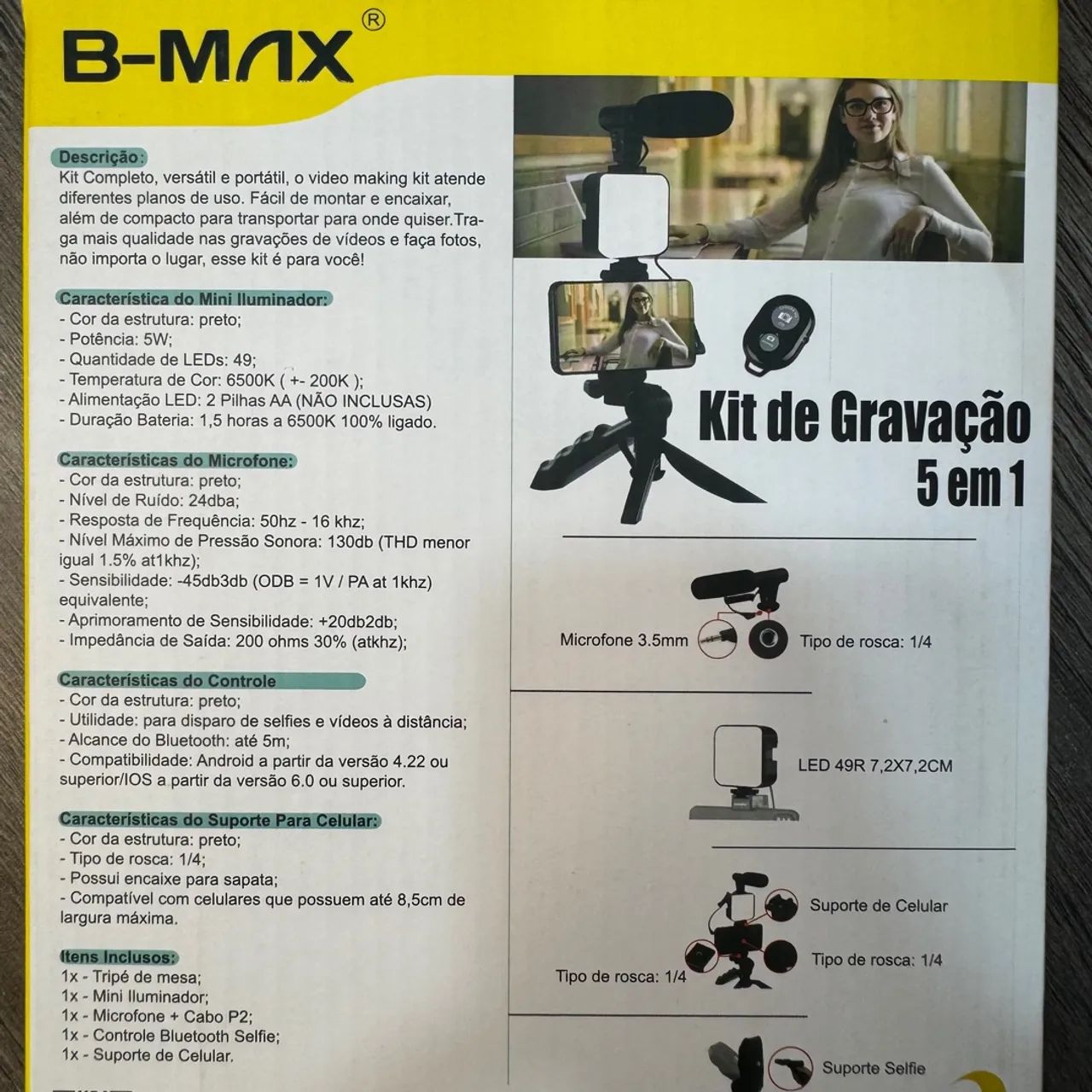 Kit de Gravação 5 em 1 para Celular - B-MAX - Foto 2