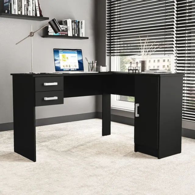 Mesa na cor preta em L 