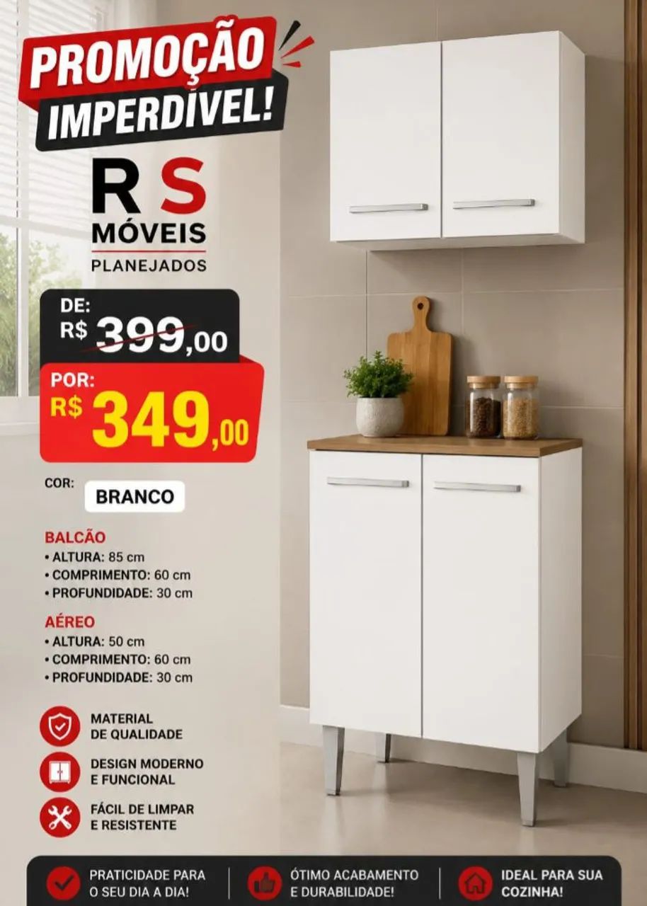 Balcão de Cozinha MDF - Foto 3