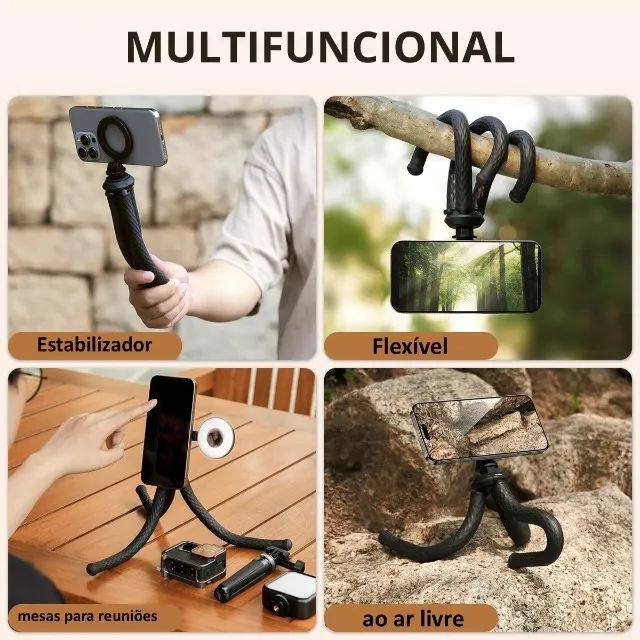 Tripé de Mesa Flexível Magnético Magsafe para Celular - Foto 3