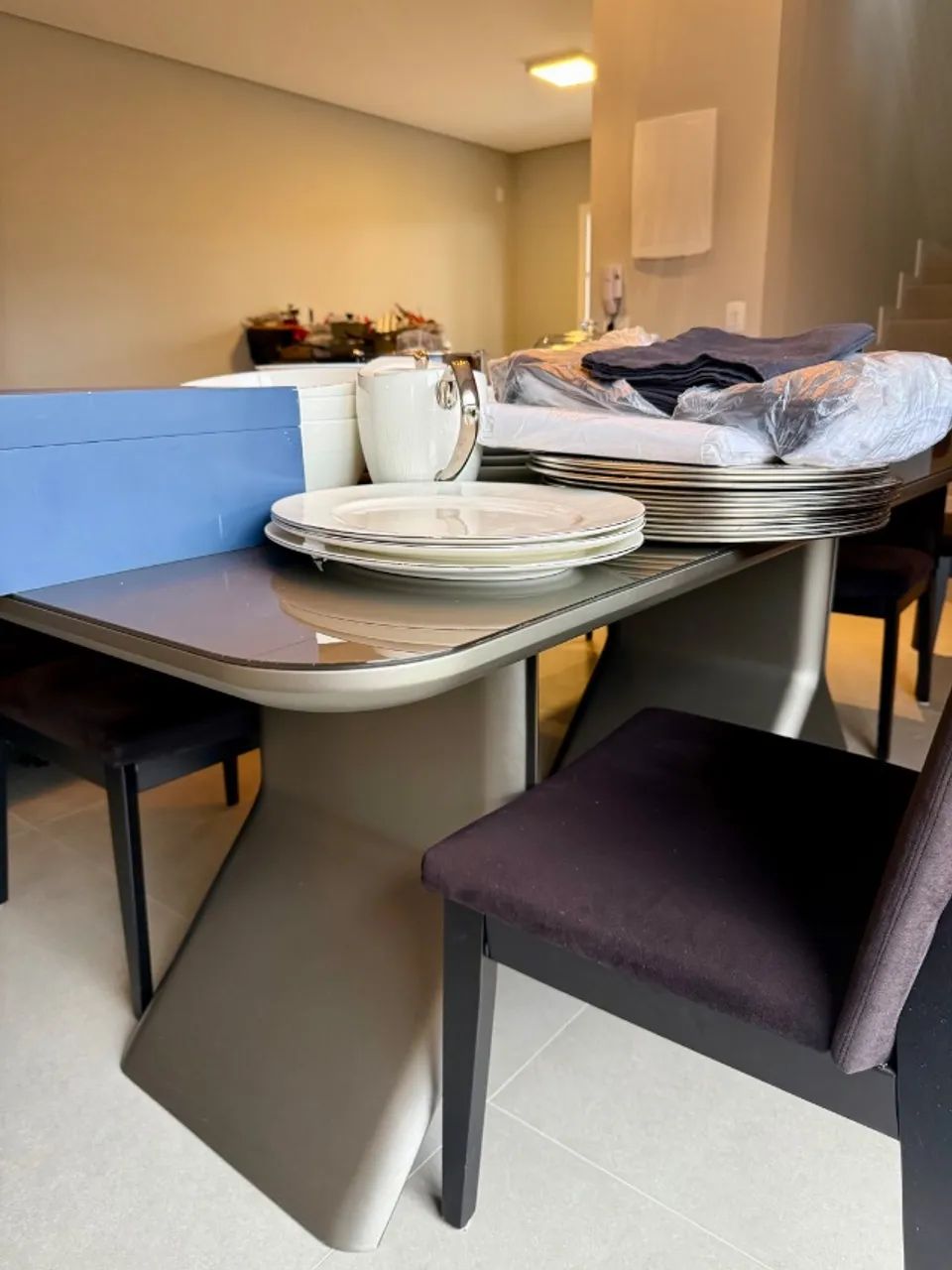 Mesa de Jantar Premium Grafite 6 lugares  - Foto 4