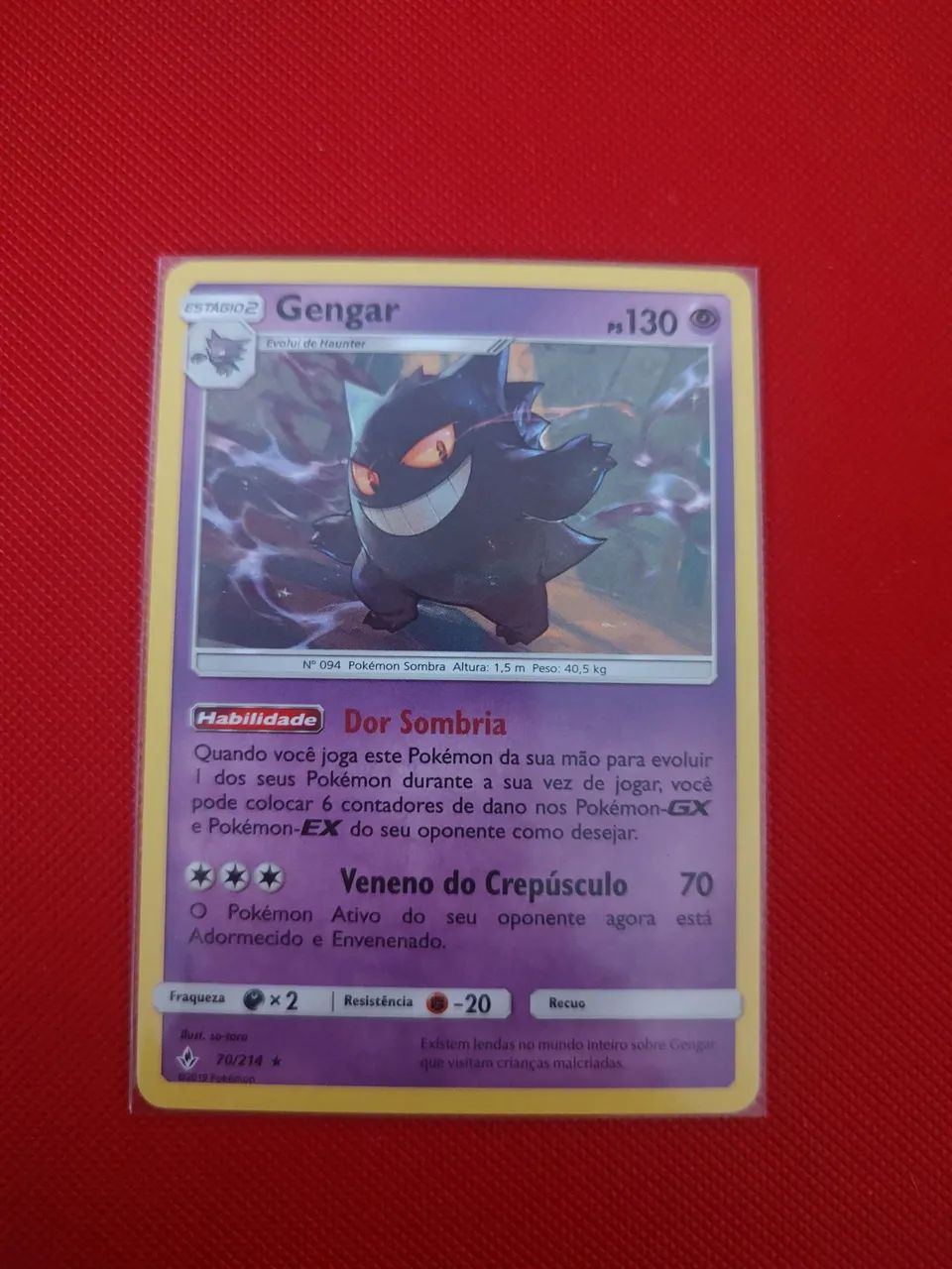 Carta Pokémon Gengar Rara SP