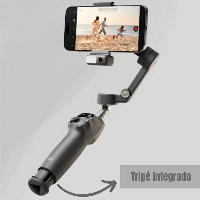Estabilazdor Gimbal DJI Osmo Mobile 7P para Celular Com Modulo Multifuncional Cinza-escuro - Foto 3