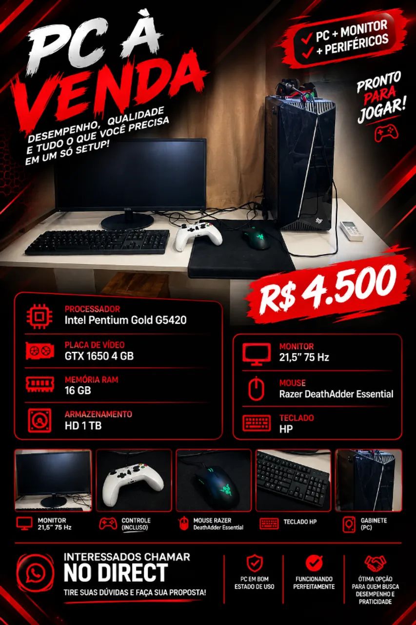PC GAMER COMPLETO - À VENDA