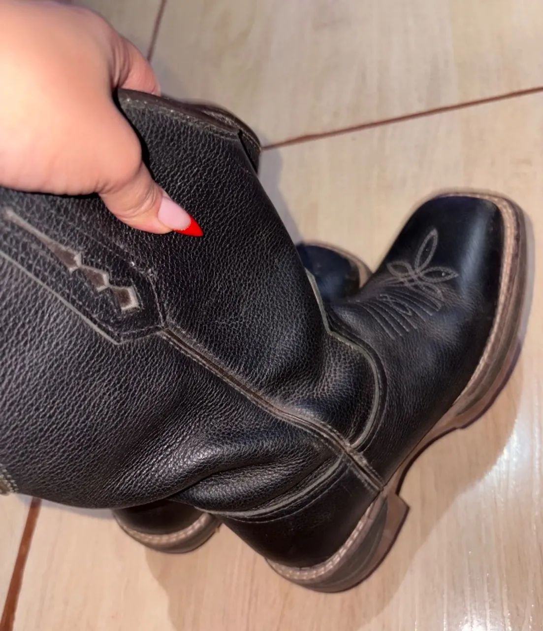 Bota texana couro legítimo 