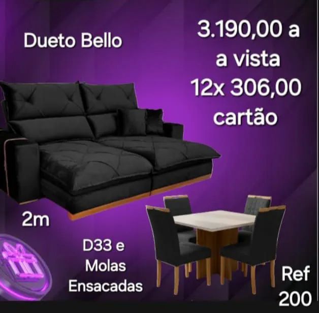 Sofá Retrátil + Mesa 