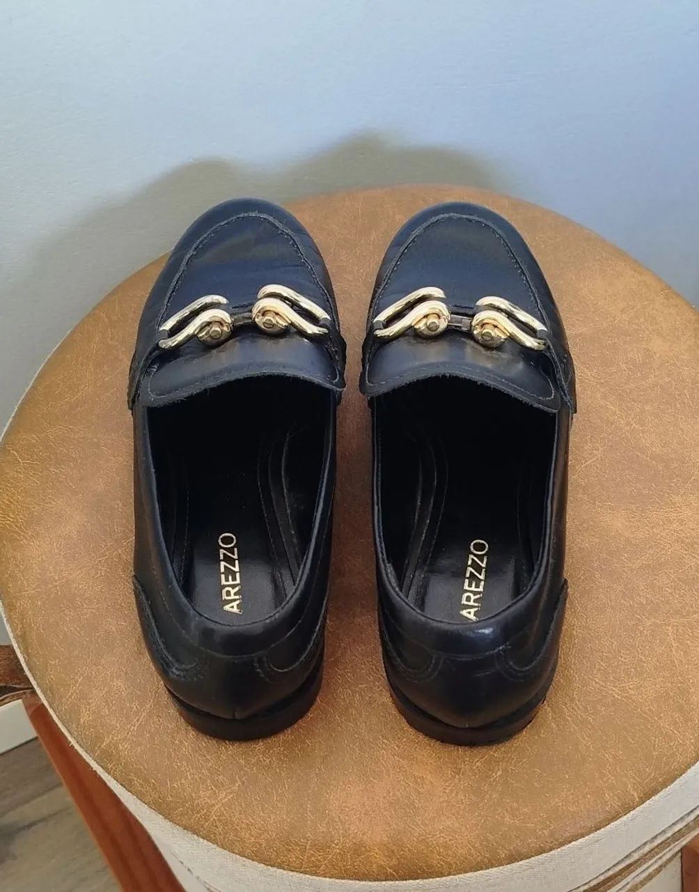 Mocassim Arezzo preto couro legítimo - n.35 - Foto 3